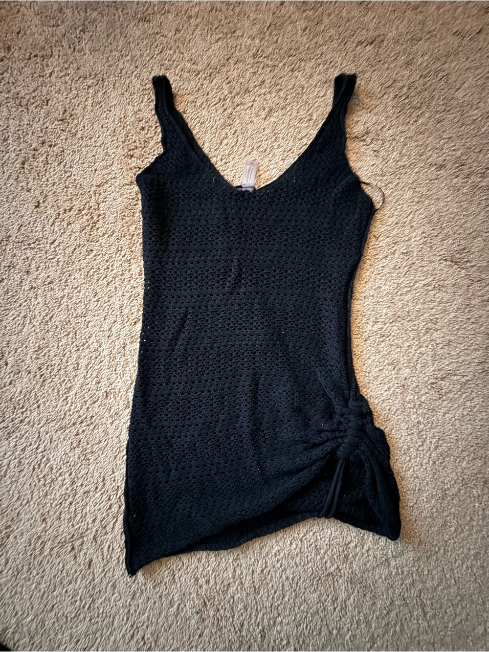Fashion Nova Black Knit Side-Knot Tank